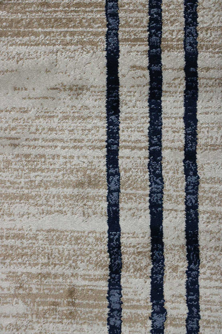 Turkish Modern Festival 1 - 5.2 x 7.5 FT - White and Blue - Sleek and Minimalist for Chic Interiors