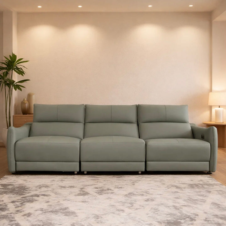 Imported Leather Recliner Sofa  , Model 6056