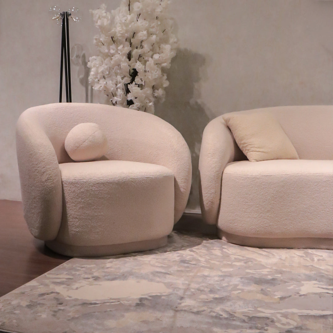 Modern Cloud Couch with Soft Boucle Upholstered, (2+1+1) Seaters Comfy Couch for Living Room Home Office