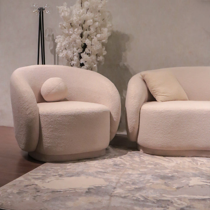 Modern Cloud Couch with Soft Boucle Upholstered, (2+1+1) Seaters Comfy Couch for Living Room Home Office