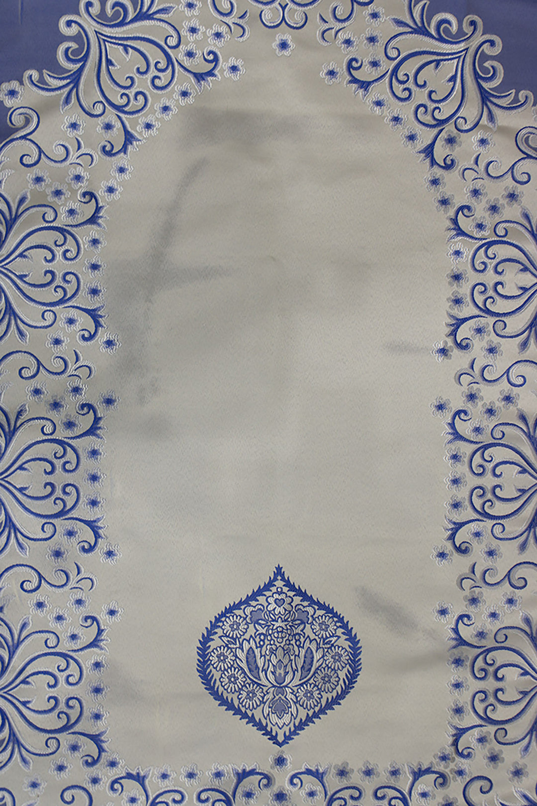 Silk Janamaz With Bag - Foldable Travel Prayer Mat - Navy