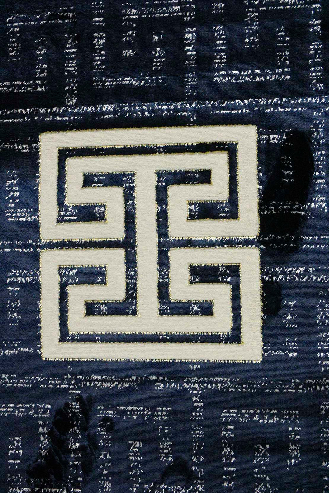 Turkish Modern Treasure Rug - 6.5 x 9.5 FT - Navy - Sleek and Minimalist for Chic Interiors