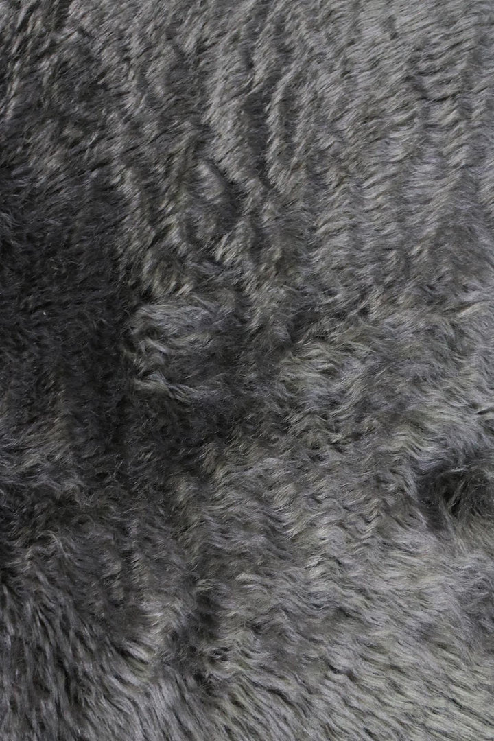 Turkish Cosmos Fur Rug - 3.9 x 3.9 Ft - Gray - Fluffy Furry Floor Decor Rugs