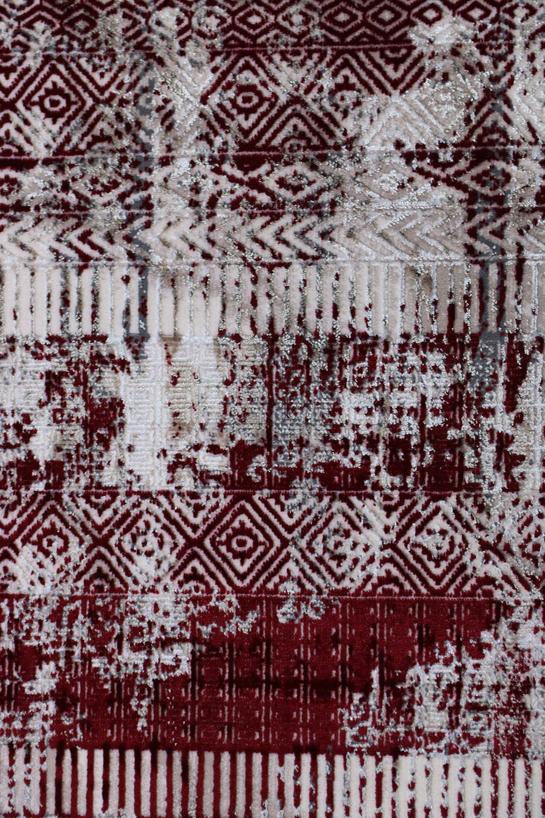 Turkish Matrix Rug - 6.5 x 9.5 FT - Red - Contemporary Abstract Elegance with Premium Quality