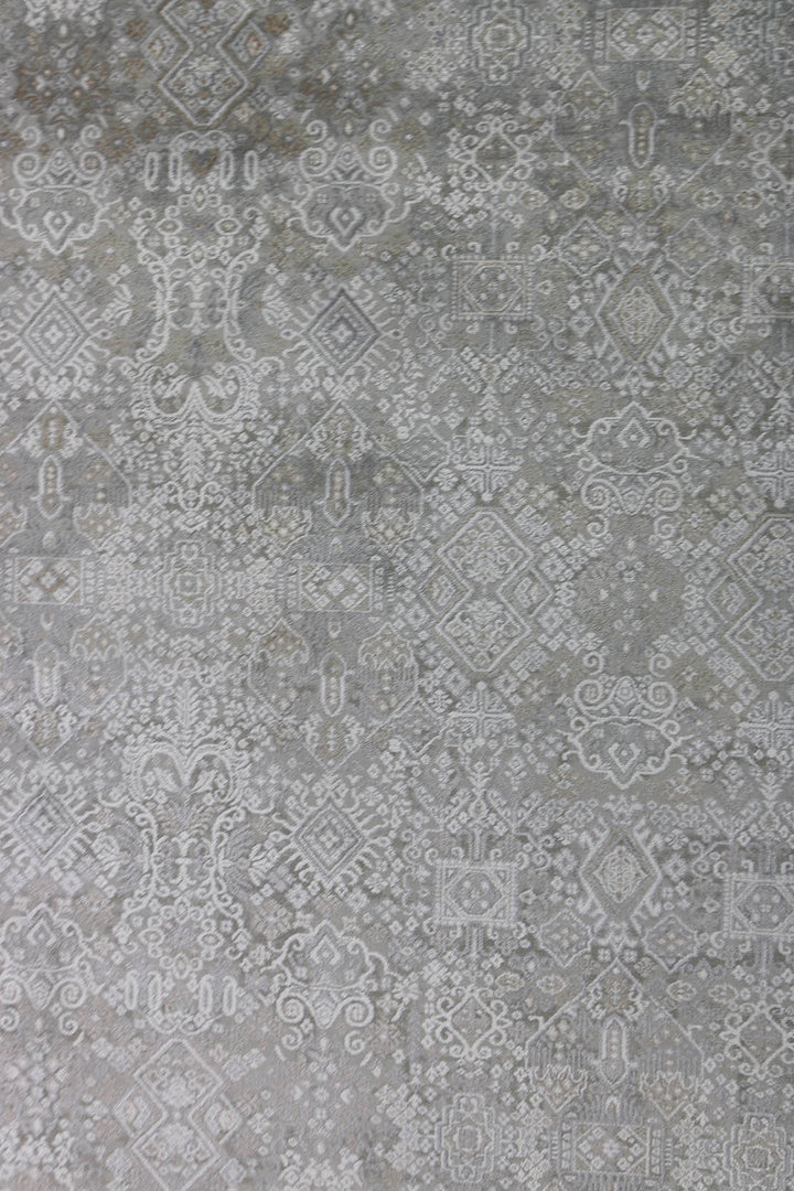 Turkish Modern  Festival Wd Rug  - 6.5 x 12.7 FT - Gray -  Luxurious Woven Masterpiece 50% Off!