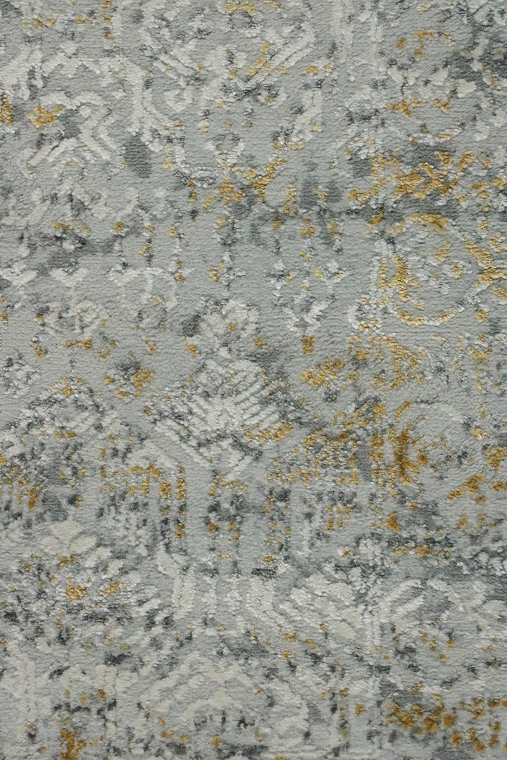 Turkish Modern Festival WD Rug - 2.6 x 3.8 FT - Yellow and Gray - Sleek and Minimalist for Chic Interiors