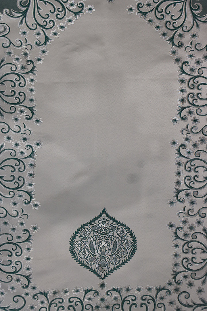 Silk Janamaz With Bag - Foldable Travel Prayer Mat - Green