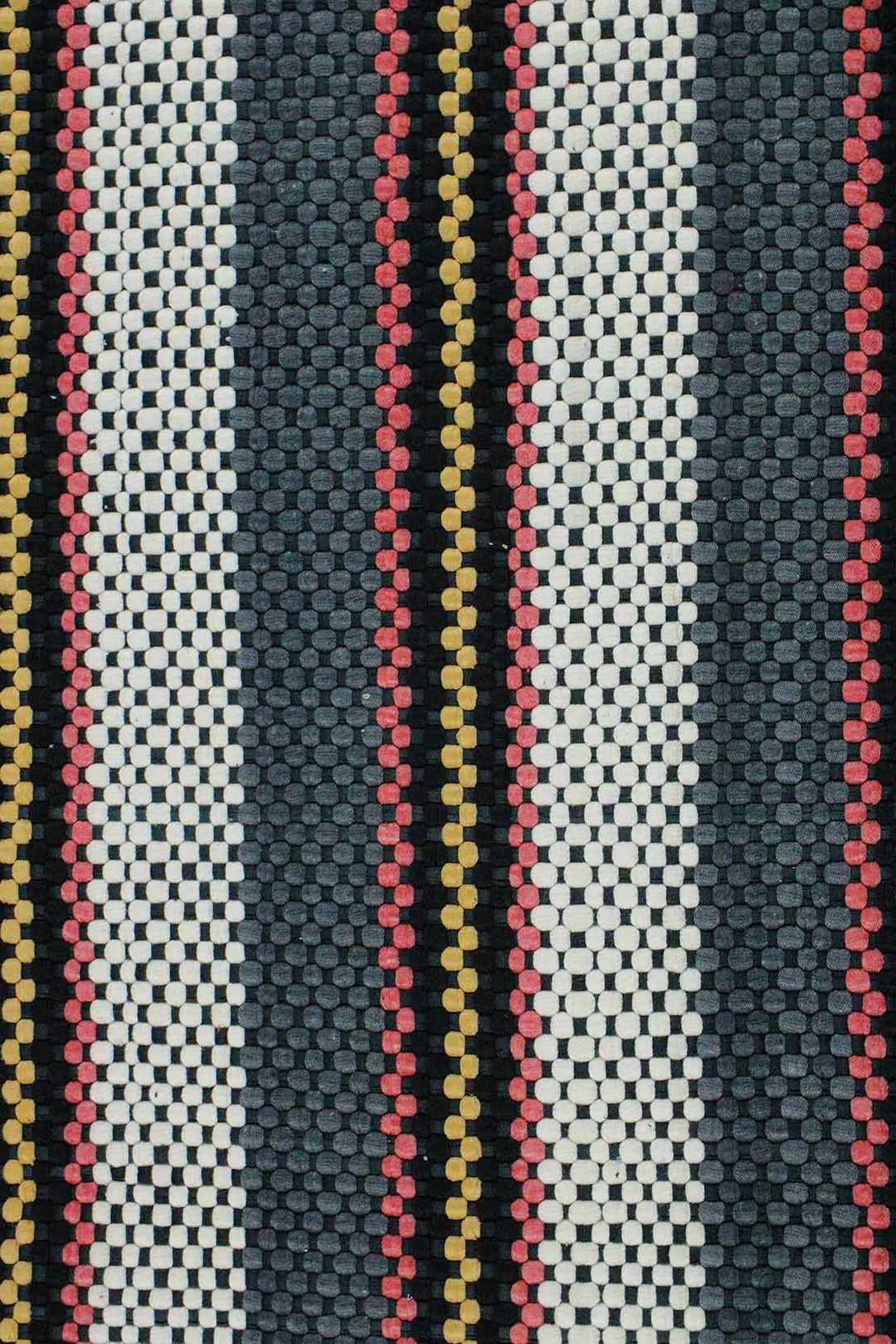 Hand Woven Modern Khaddi Rug - 3.9 x 5.9 FT - White and Gray