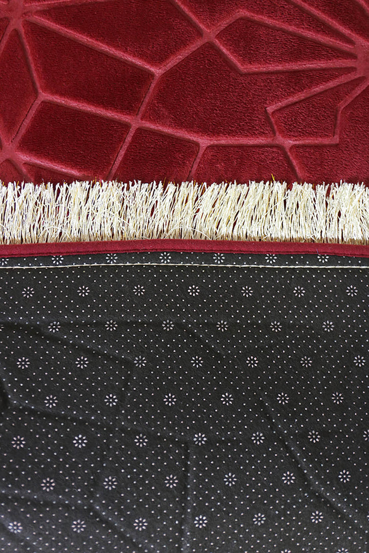 Sajda Janamaz - Premium Velvet Quilted Prayer Mat - Red
