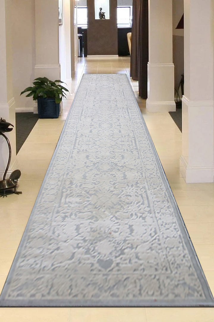 Turkish Modern Festival - 2.3 x 12 FT - Gray - Superior Comfort, Modern Style Accent Rugs