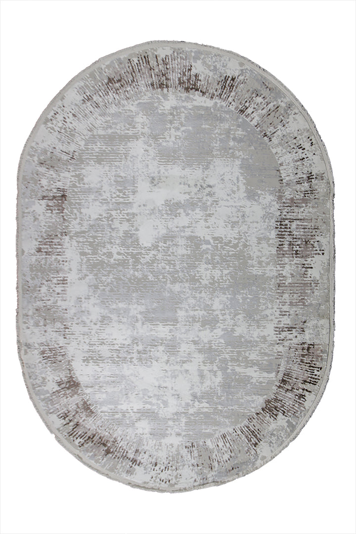 Turkish Modern Festival WD Oval Rug - 5.2 x 7.5 FT - White - Luxurious Woven Masterpiece 50% Off!