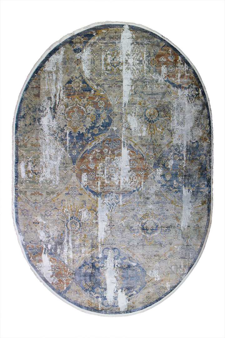Turkish Modern Festival WD Oval Rug  - 9.1 x 12.4 FT - Cream -  Luxurious Woven Masterpiece 50% Off!