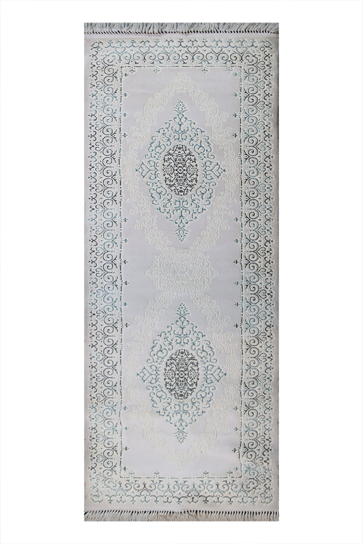 Turkish Modern  Festival Wd Rug  - 3.2 x 9 FT - Gray -  Luxurious Woven Masterpiece 50% Off!