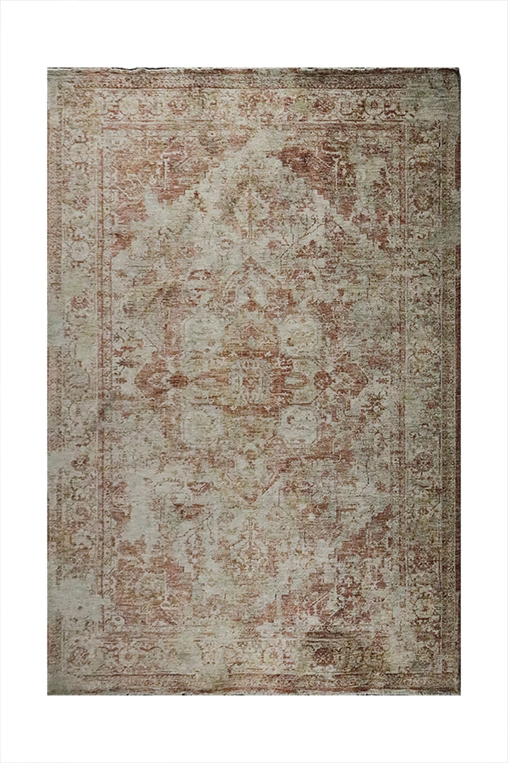 Turkish Modern Festival Plus Rug - 4.9 x 7.3 FT - Beige and Maroon - Superior Comfort, Modern Style Accent Rugs