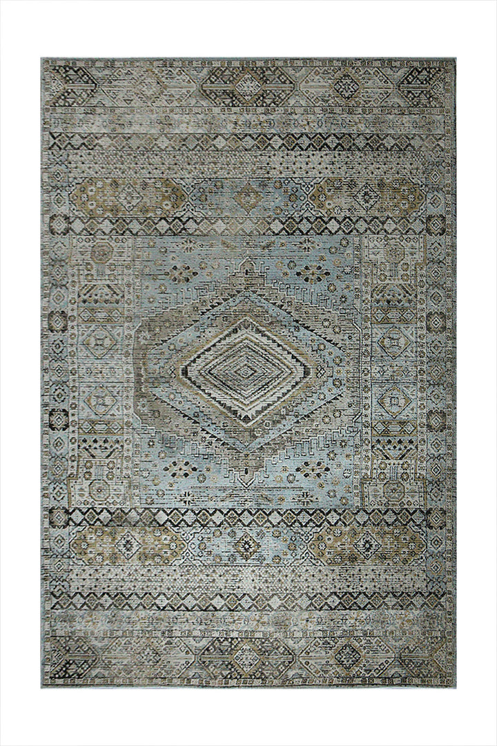 Turkish Modern Festival 1 - 5.2 x 7.5 FT - Silver - Sleek and Minimalist for Chic Interiors