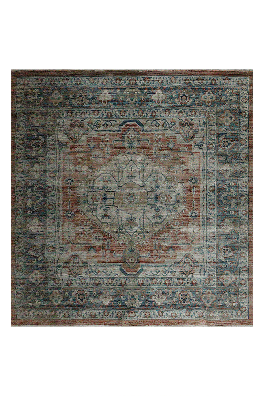 Turkish Modern Festival-1 Rug - 7.8 x 7.8 FT - Gray - Sleek and Minimalist for Chic Interiors