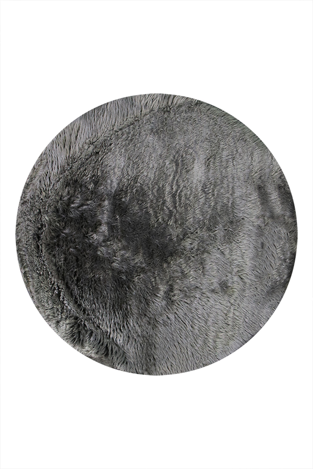 Turkish Cosmos Fur Rug - 3.9 x 3.9 Ft - Gray - Fluffy Furry Floor Decor Rugs