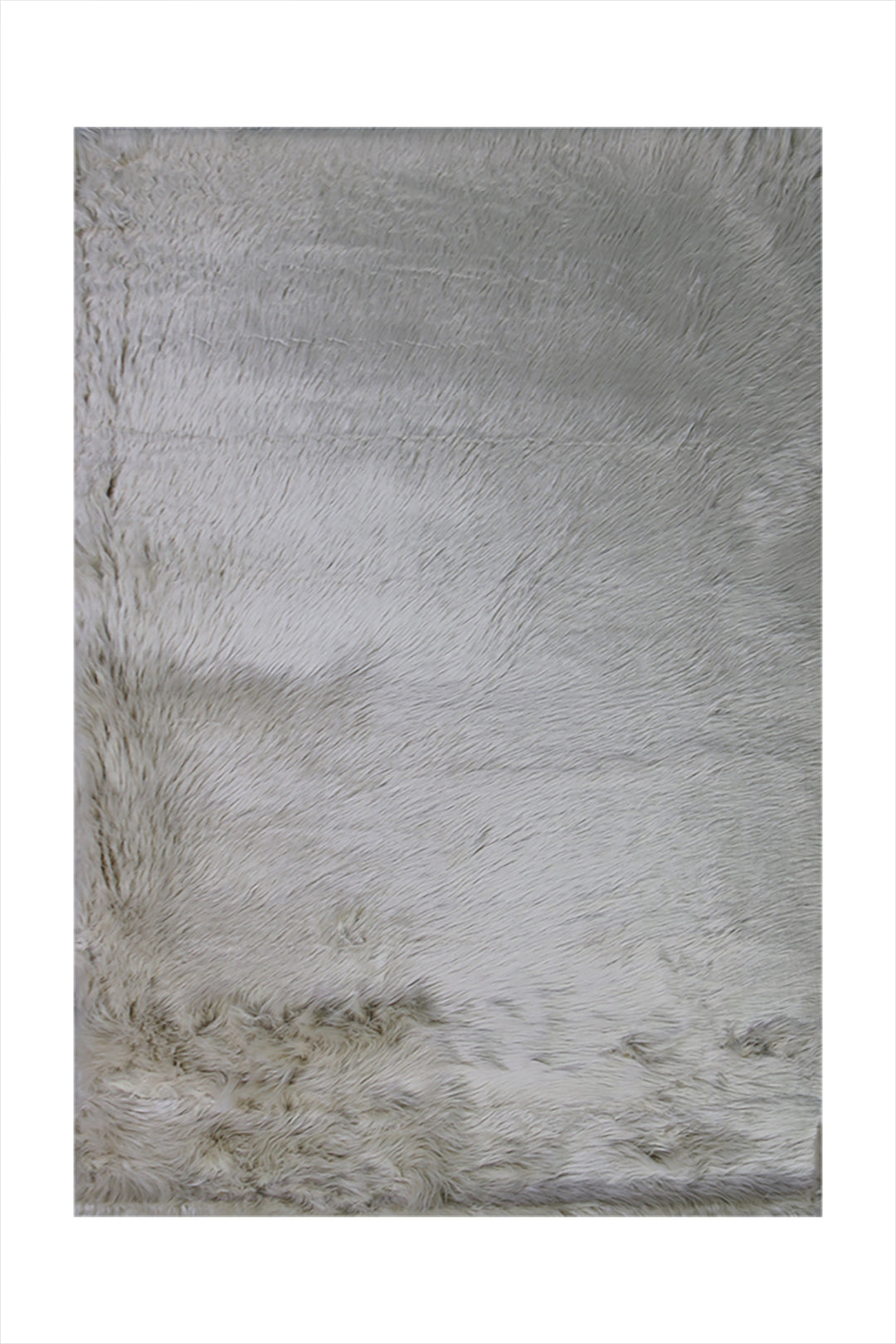 Turkish Cosmos Fur Rug - 3.9 x 5.6 Ft - Beige - Fluffy Furry Floor Decor Rugs