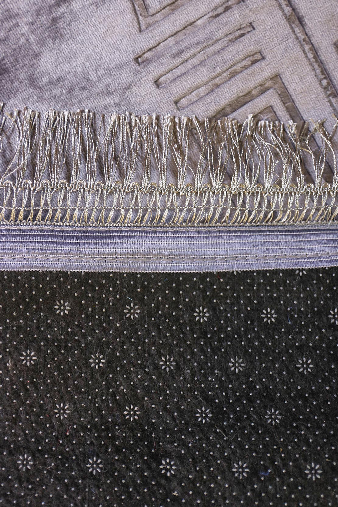 Comfort Janamaz - Premium Velvet Quilted Prayer Mat - Gray