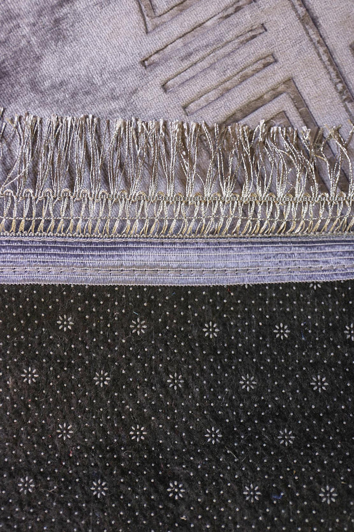 Comfort Janamaz - Premium Velvet Quilted Prayer Mat - Gray