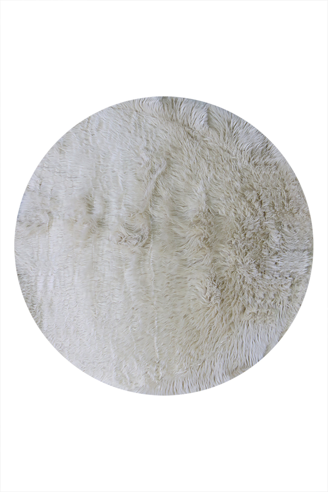 Turkish Cosmos Fur Rug - 3.9 x 3.9 Ft - Beige - Fluffy Furry Floor Decor Rugs