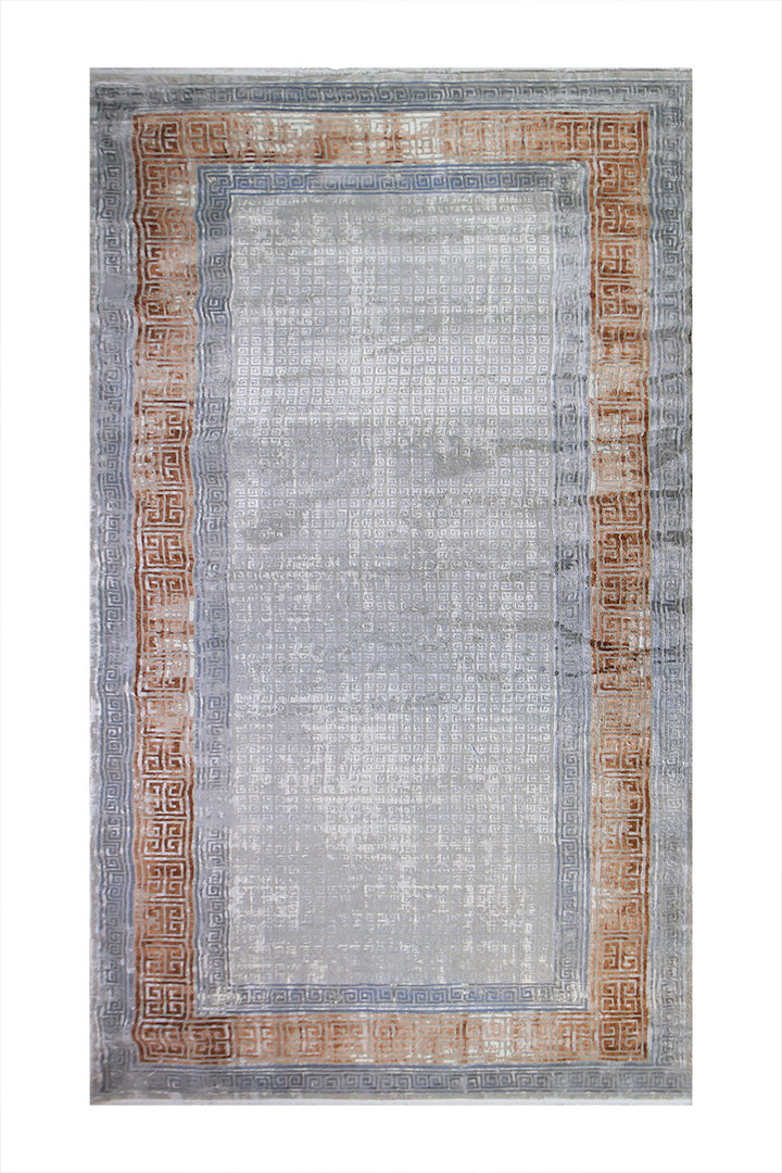 Turkish Modern  Festival Wd Rug  - 6.5 x 12.7 FT - Gray -  Luxurious Woven Masterpiece 50% Off!