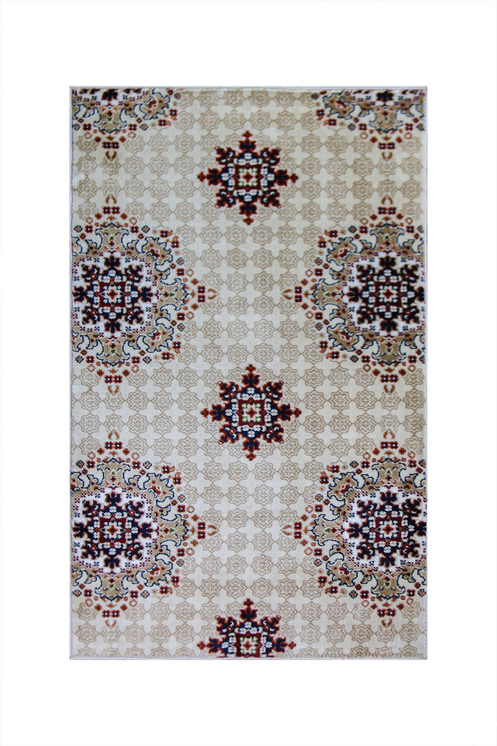 Crystal Rug  (R299B)  BEIGE - 3.25 x 5.5 FT - Soft, Durable, and Easy to Clean