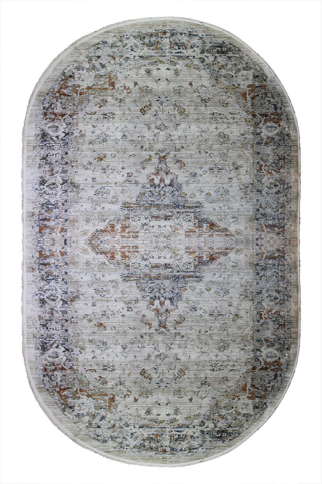 Turkish Modern Festival WD Oval Rug  - 9.1 x 15.7 FT - Gray -  Luxurious Woven Masterpiece 50% Off!