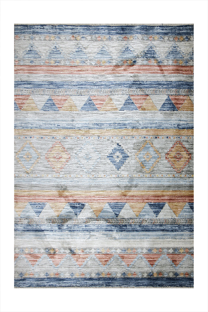 Turkish Modern Festival WD Rug - 5.2 x 8.2 FT - Blue - Luxurious Woven Masterpiece 50% Off!