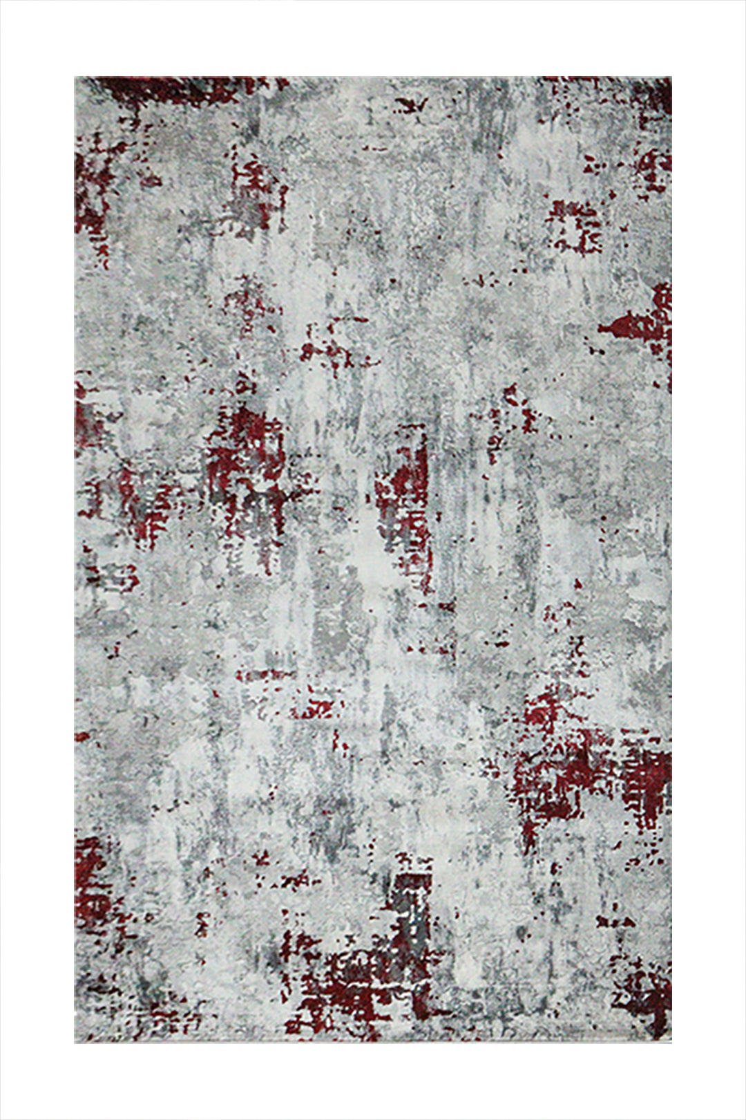 Turkish Modern Festival 1 Rug - 5.2 x 7.5 FT - Red and Gray - Sleek and Minimalist for Chic Interiors
