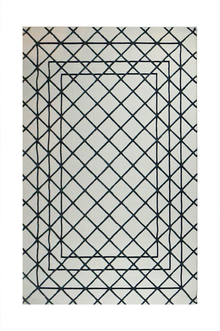 Turkish Modern  Festival WD Rug - Blue and White - 5.2 x 7.2 FT - Superior Comfort, Modern Style Accent Rug