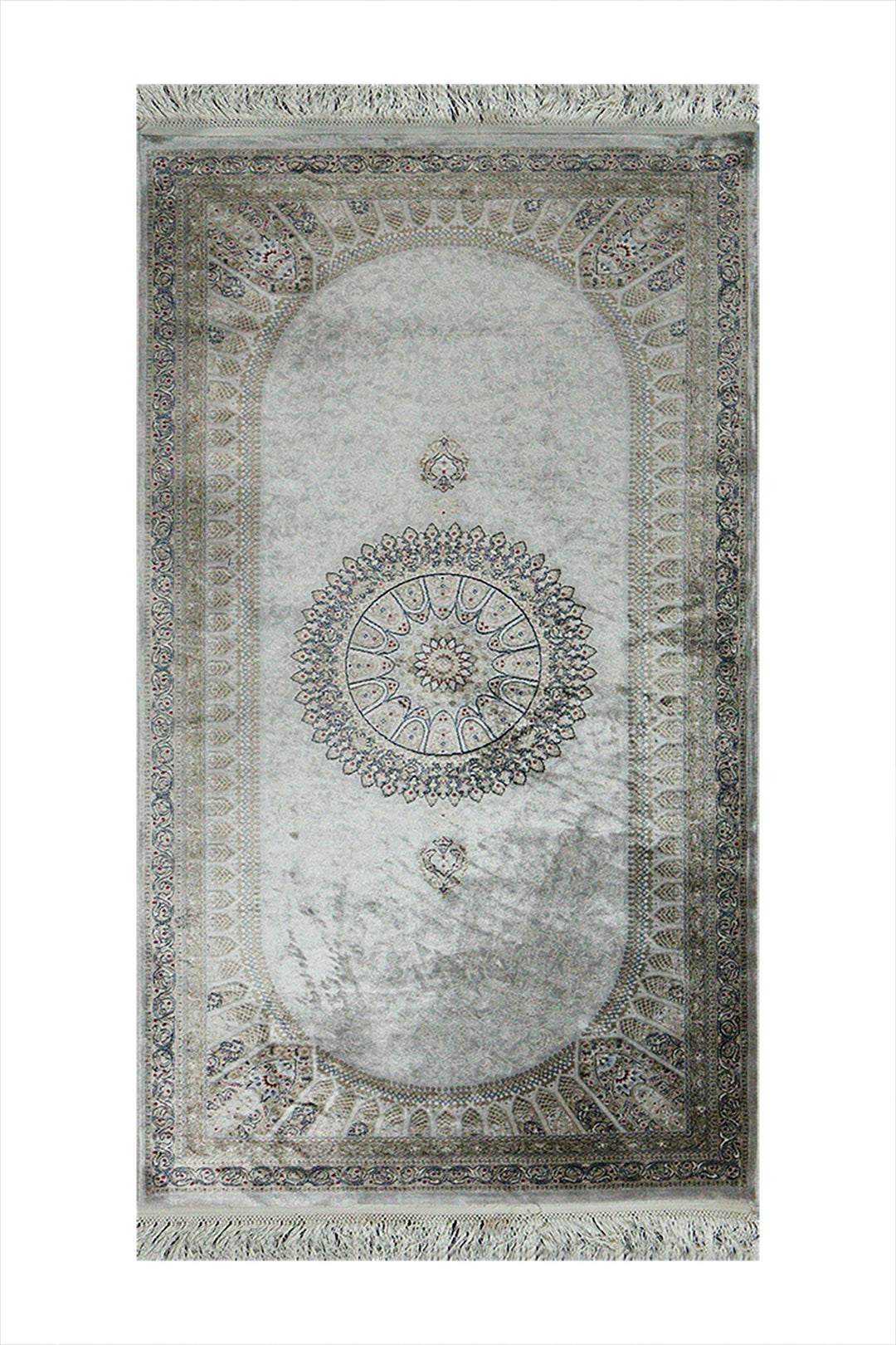Turkish Premium  Ottoman Rug - Gray - 2.6 x 4.9 FT - Resilient Construction for Long-Lasting Use