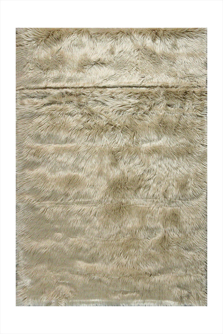 Wild Life (Sheep Fur) - 3.9 x 5.5 FT - Beige - Luxuriously Soft Fluffy Rug