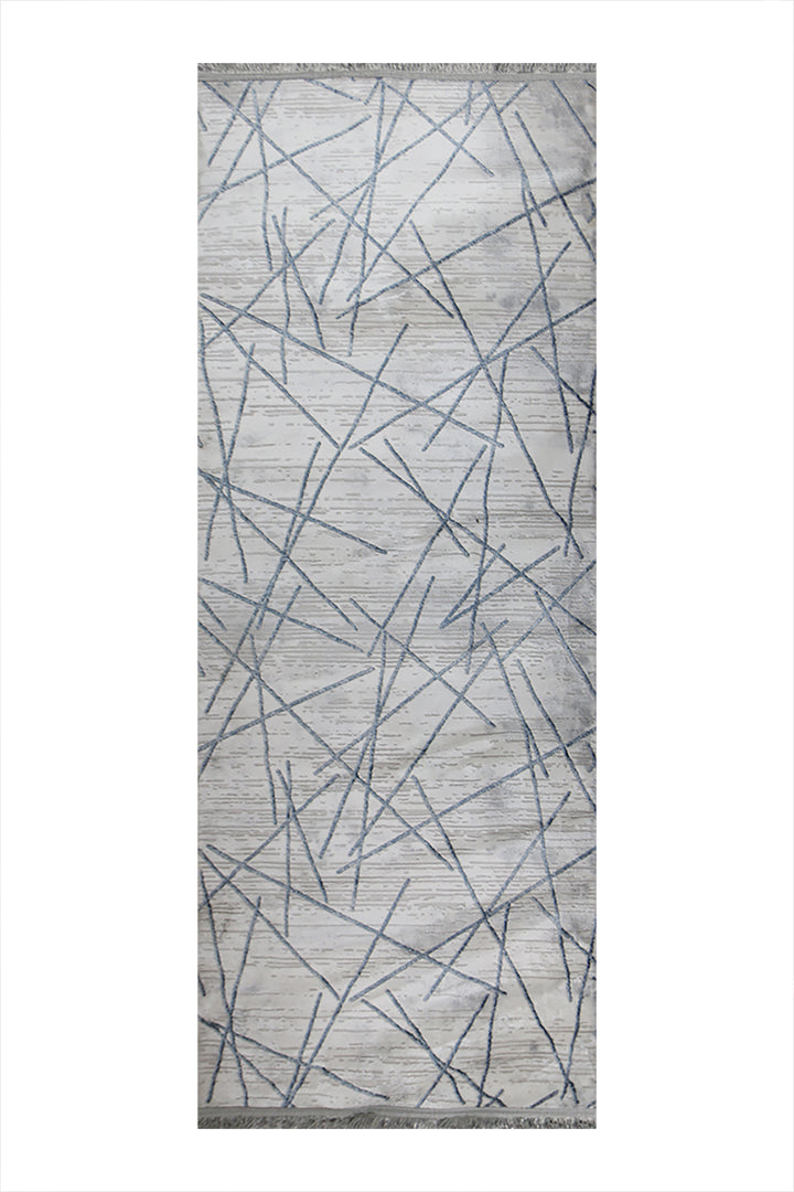 Turkish Modern Festival WD Rug - 3.3 x 7.5 FT - Gray - Luxurious Woven Masterpiece 50% Off!