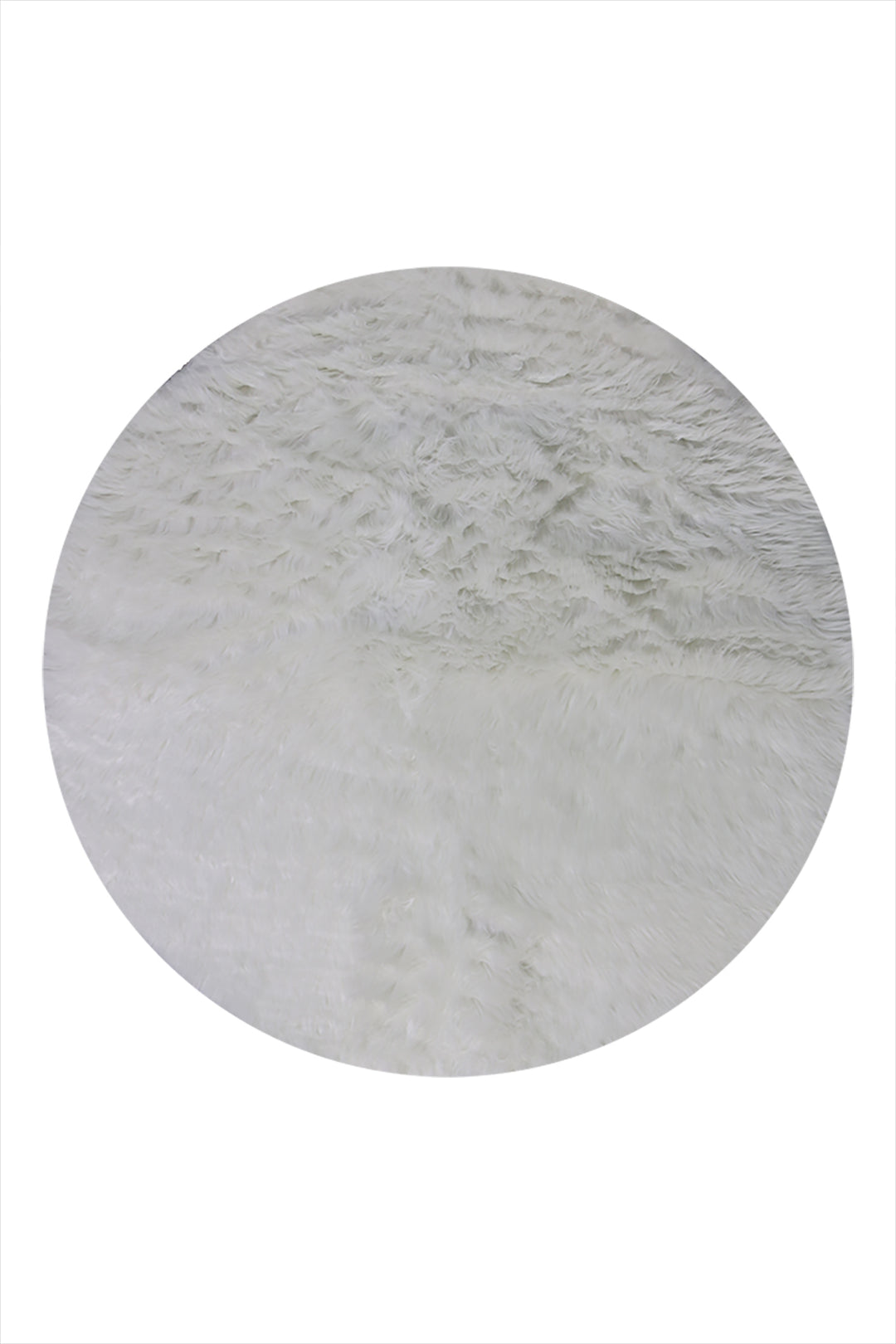 Turkish Cosmos Fur Rug - 3.9 x 3.9 Ft - White - Fluffy Furry Floor Decor Rugs