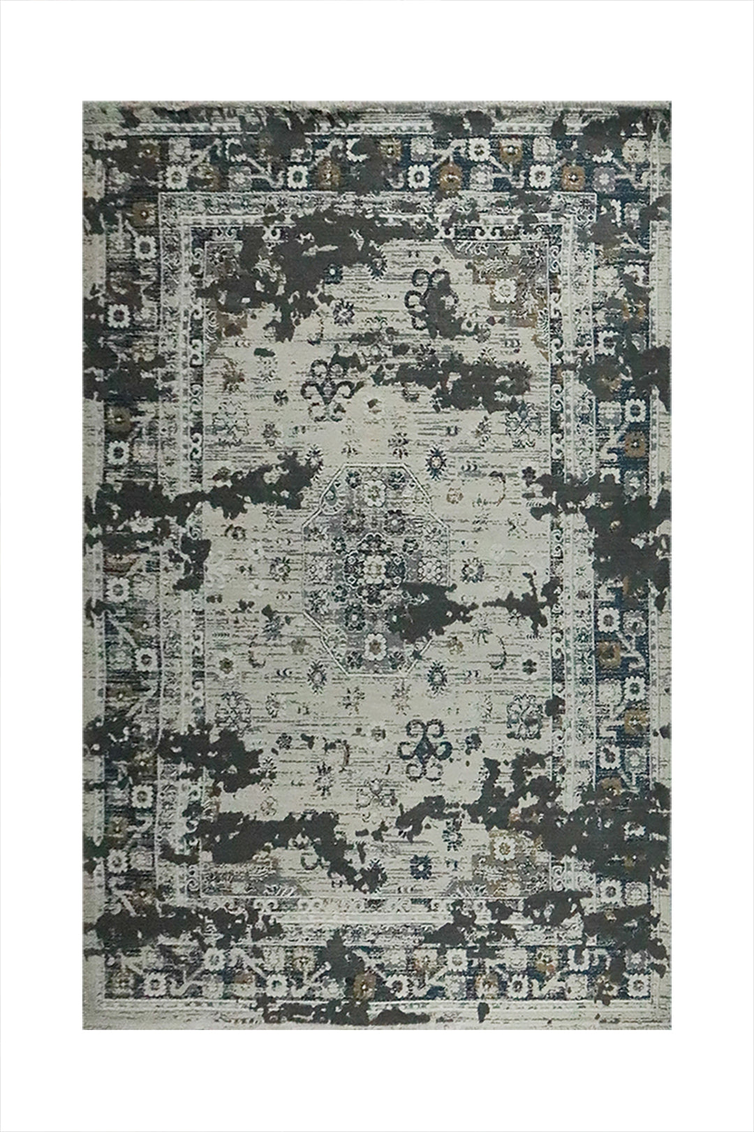 Turkish Modern  Festival Plus Rug - Gray and Cream - 5.2 x 7.5 FT - Superior Comfort, Modern Style Accent Rugs