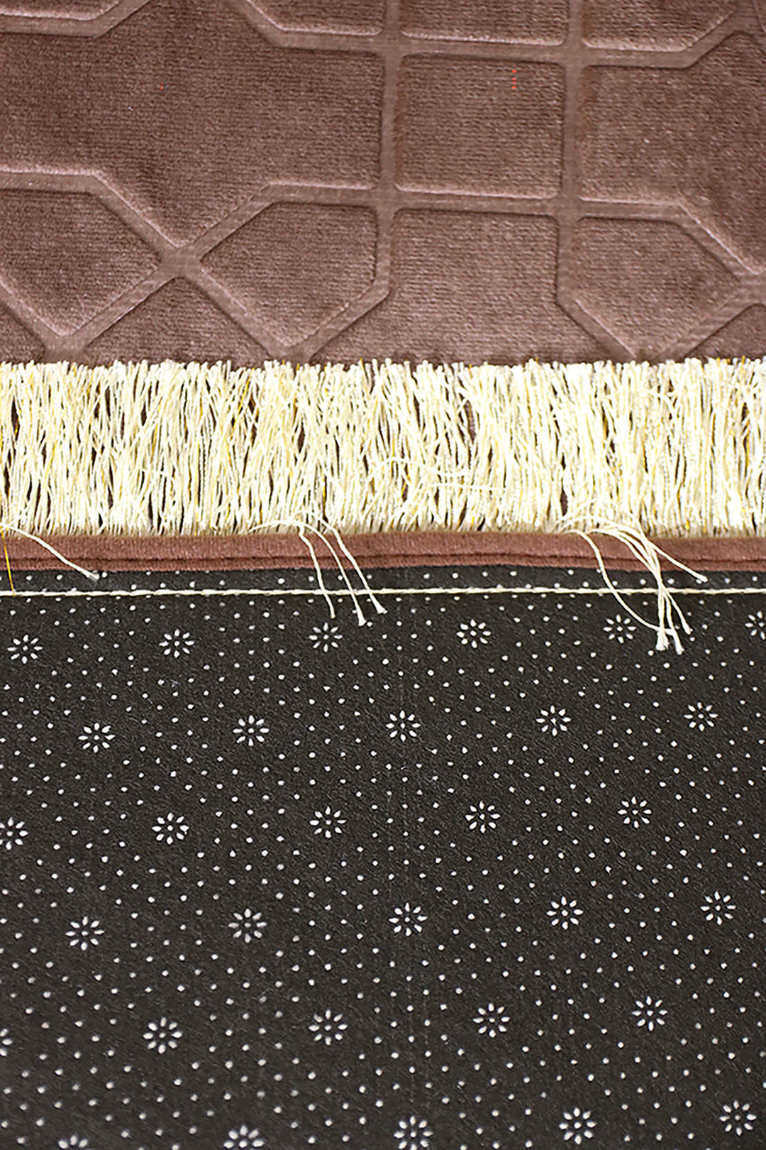 Sajda Janamaz - Premium Velvet Quilted Prayer Mat - Dark Brown