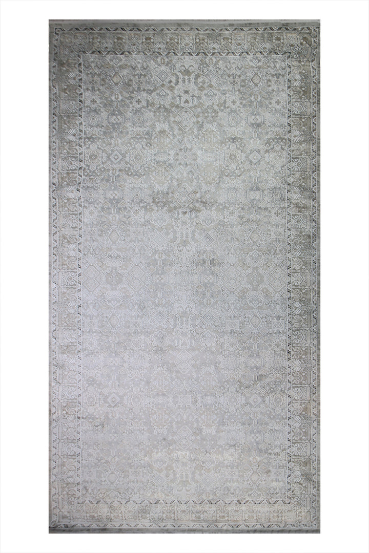 Turkish Modern  Festival Wd Rug  - 6.5 x 12.7 FT - Gray -  Luxurious Woven Masterpiece 50% Off!