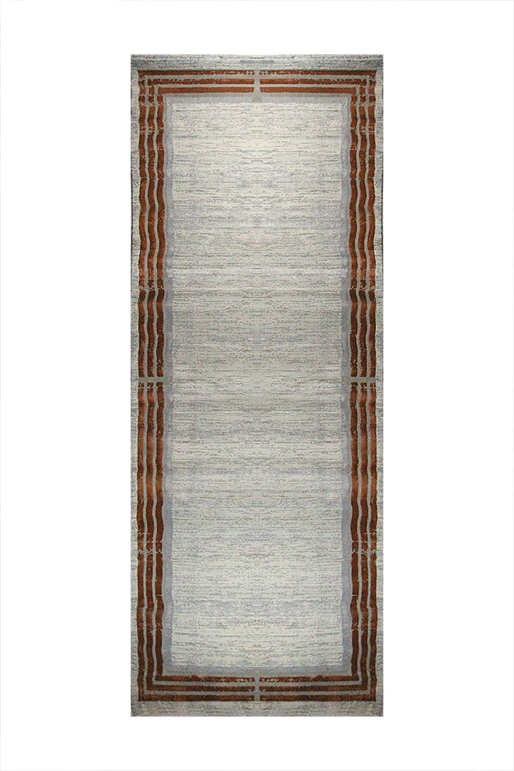Turkish Modern  Festival 1 Rug - Gray  and Brown - 6.5 x 15. FT - Superior Comfort, Modern Style Accent Rugs