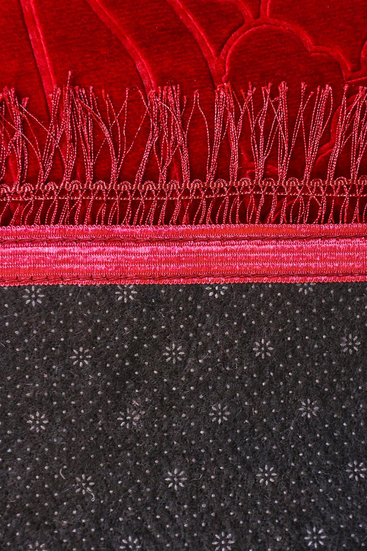 Comfort Janamaz - Premium Velvet Quilted Prayer Mat - Red