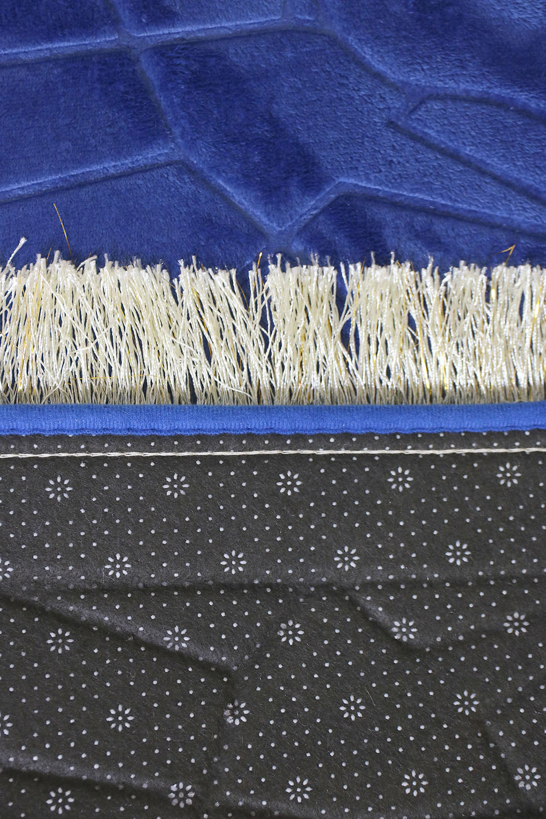 Sajda Janamaz - Premium Velvet Quilted Prayer Mat - Blue