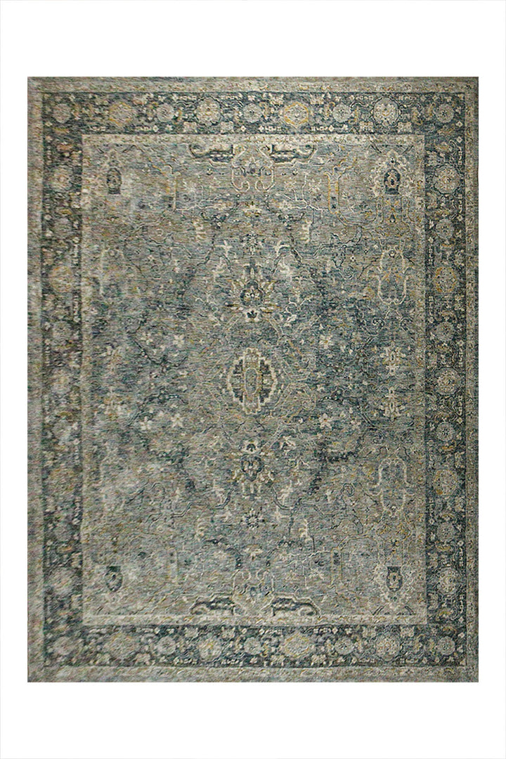 Turkish Modern Festival Plus - 7.8 x 9.8 FT - Blue - Sleek and Minimalist for Chic Interiors