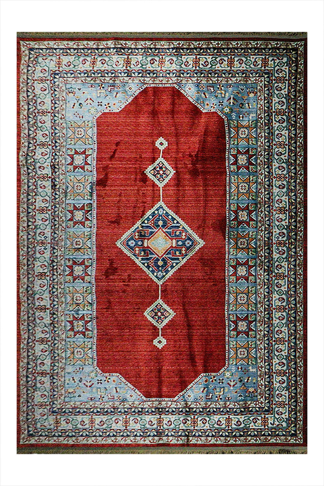 Iranian Rhyton Rugs-Wd Rug - 6.5 x 9.8 FT - Red - Resilient Construction for Long-Lasting Use
