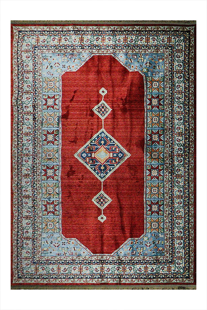 Iranian Rhyton Rugs-Wd Rug - 6.5 x 9.8 FT - Red - Resilient Construction for Long-Lasting Use