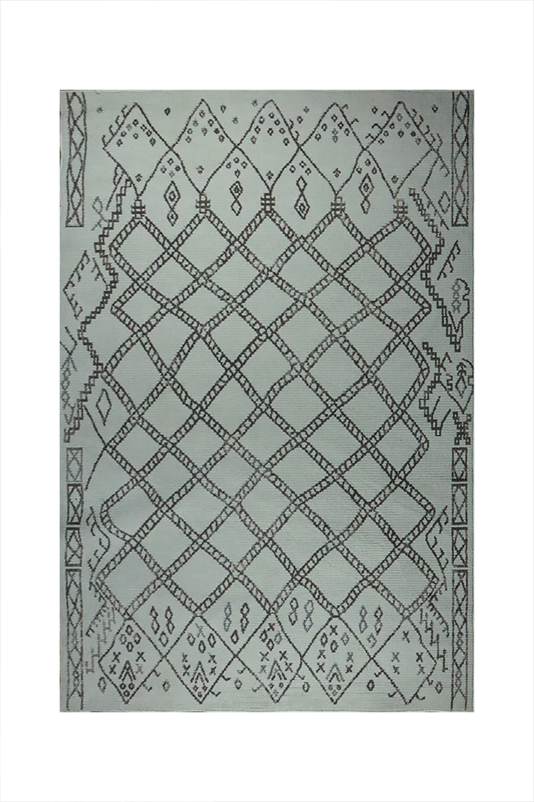 Turkish Modern Festival WD Rug - 5.2 x 7.5 FT - White and Gray - Sleek and Minimalist for Chic Interiors