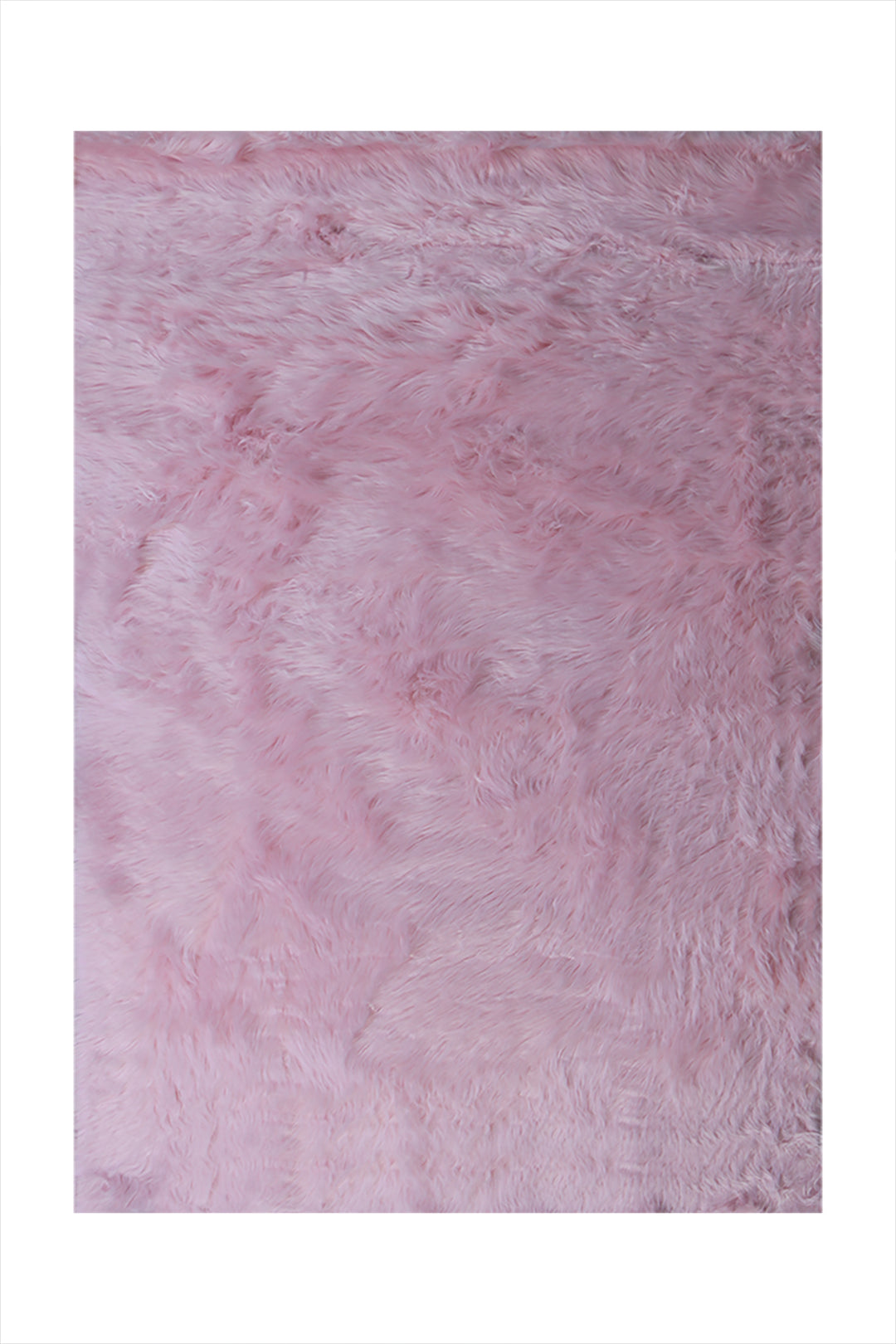 Turkish Cosmos Fur Rug - 3.9 x 5.6 Ft - Pink - Fluffy Furry Floor Decor Rugs