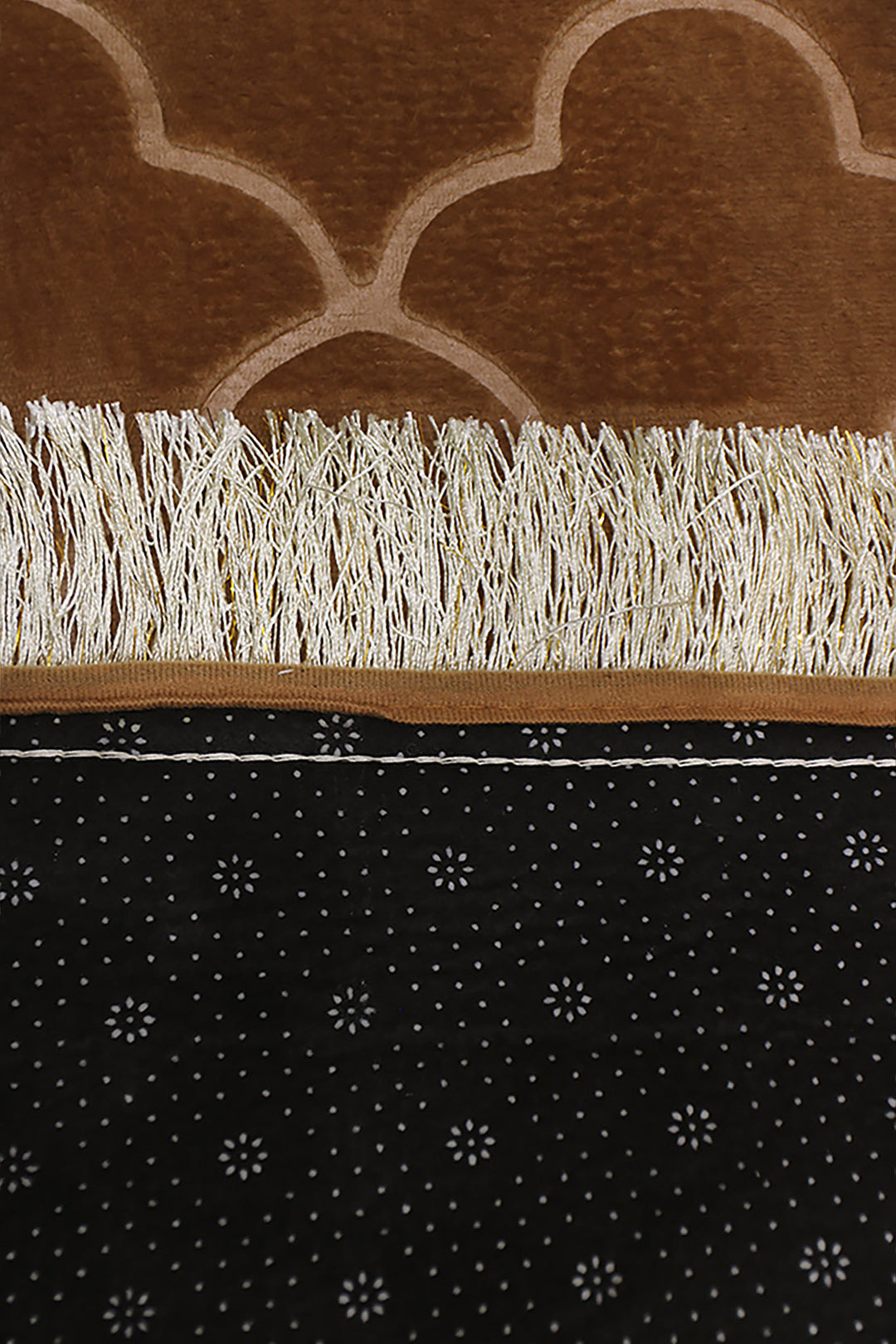 Sajda Janamaz - Premium Velvet Quilted Prayer Mat - Lite Brown