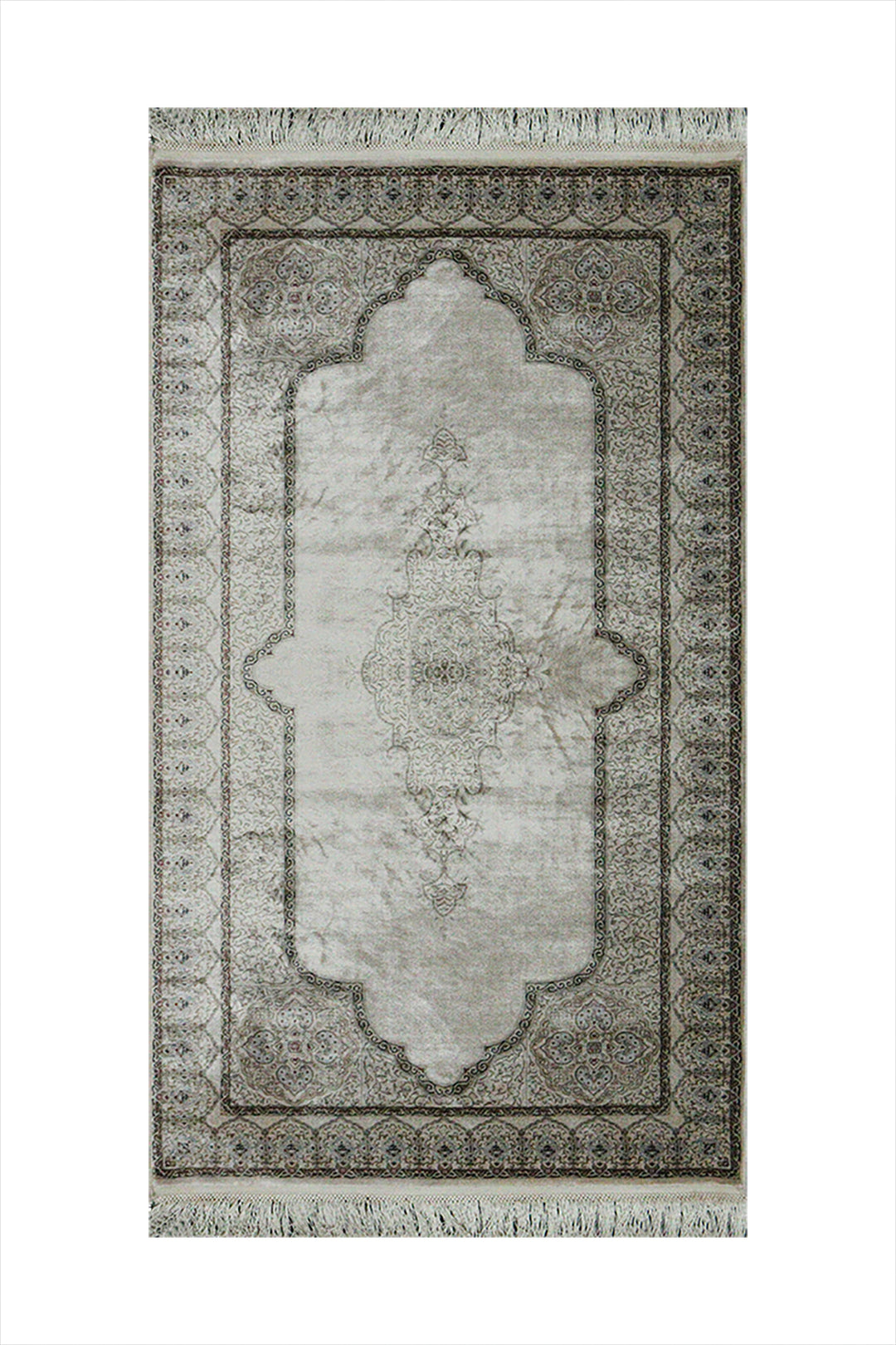 Turkish Premium  Ottoman Rug - Cream - 2.6 x 4.9 FT - Resilient Construction for Long-Lasting Use