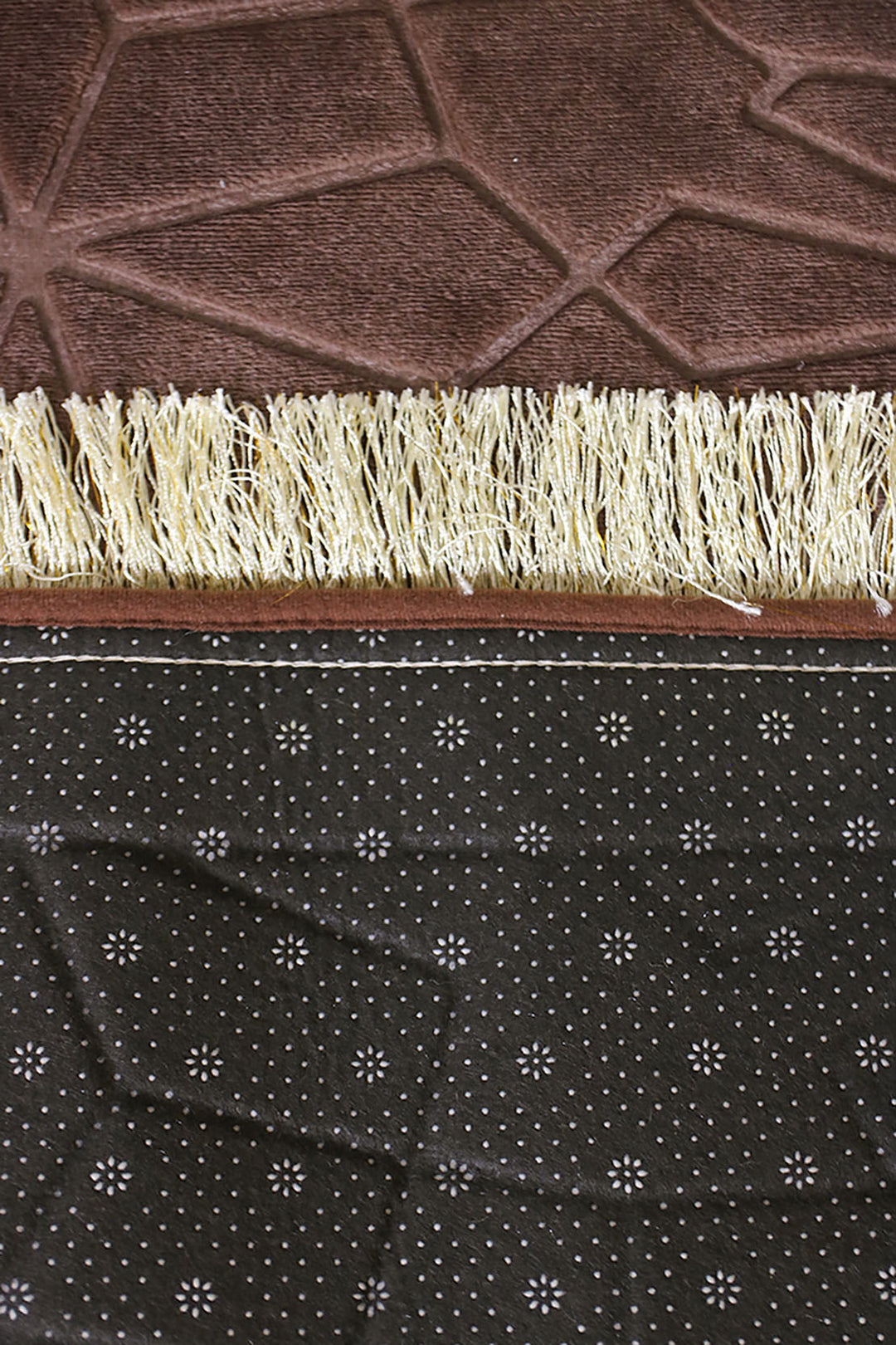 Sajda Janamaz - Premium Velvet Quilted Prayer Mat - Dark Brown