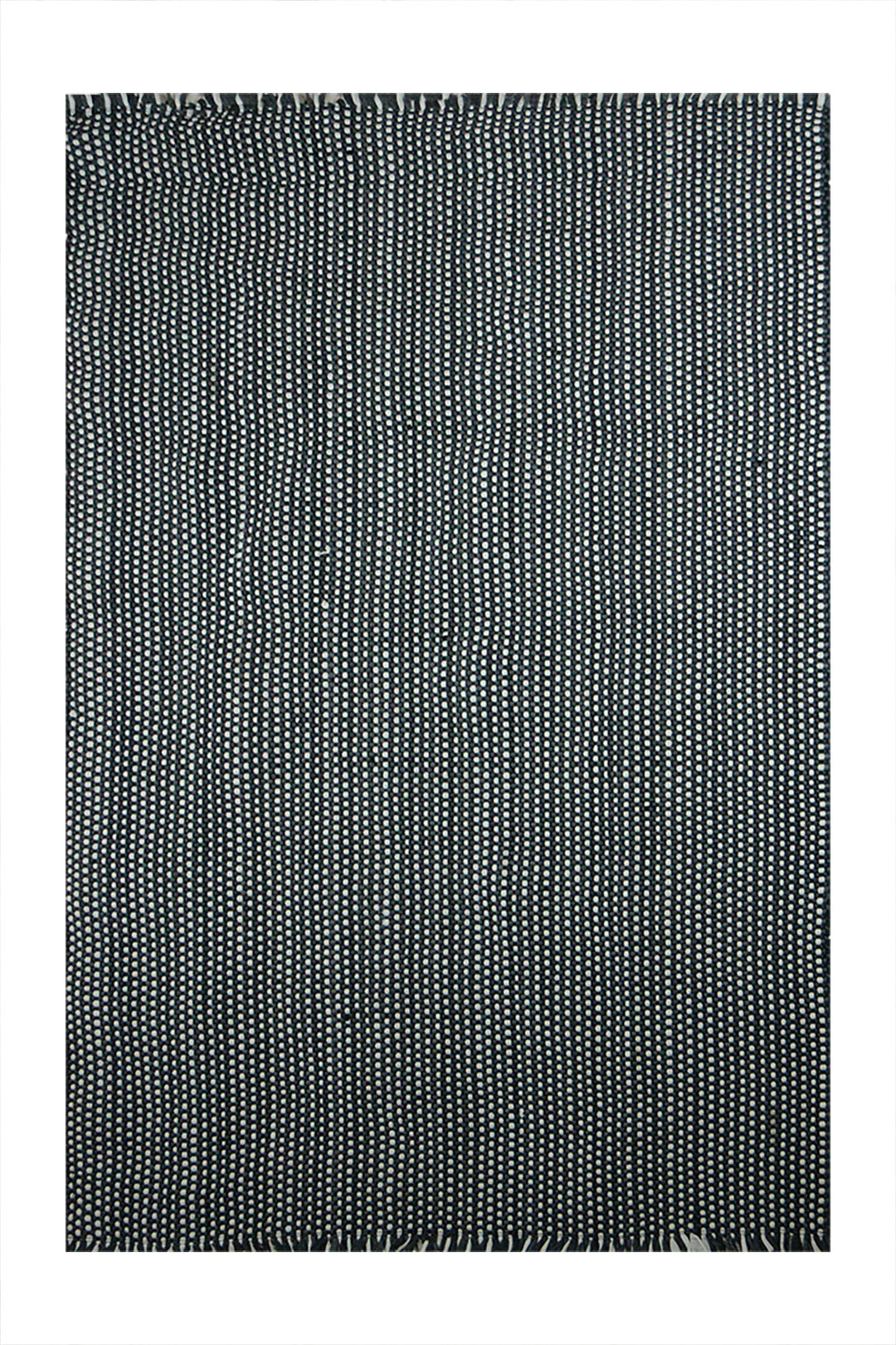 Hand Woven Modern Khaddi Rug - 3.9 x 5.9 FT - Gray and White